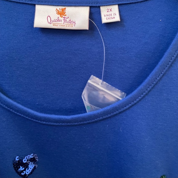 Quacker Factory Sequins Hearts Top - Picture 4 of 5